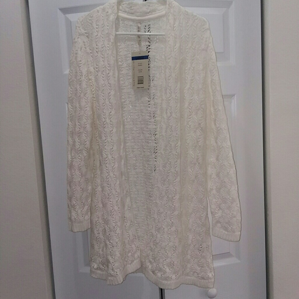 Open front sweater.